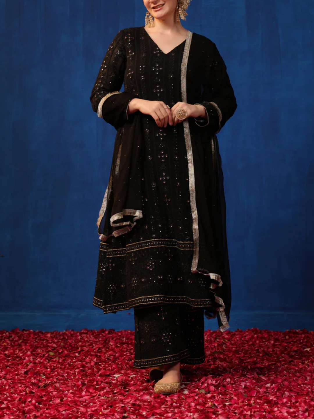 Zayla Black Chikankari Suit Set - Elegance Redefined