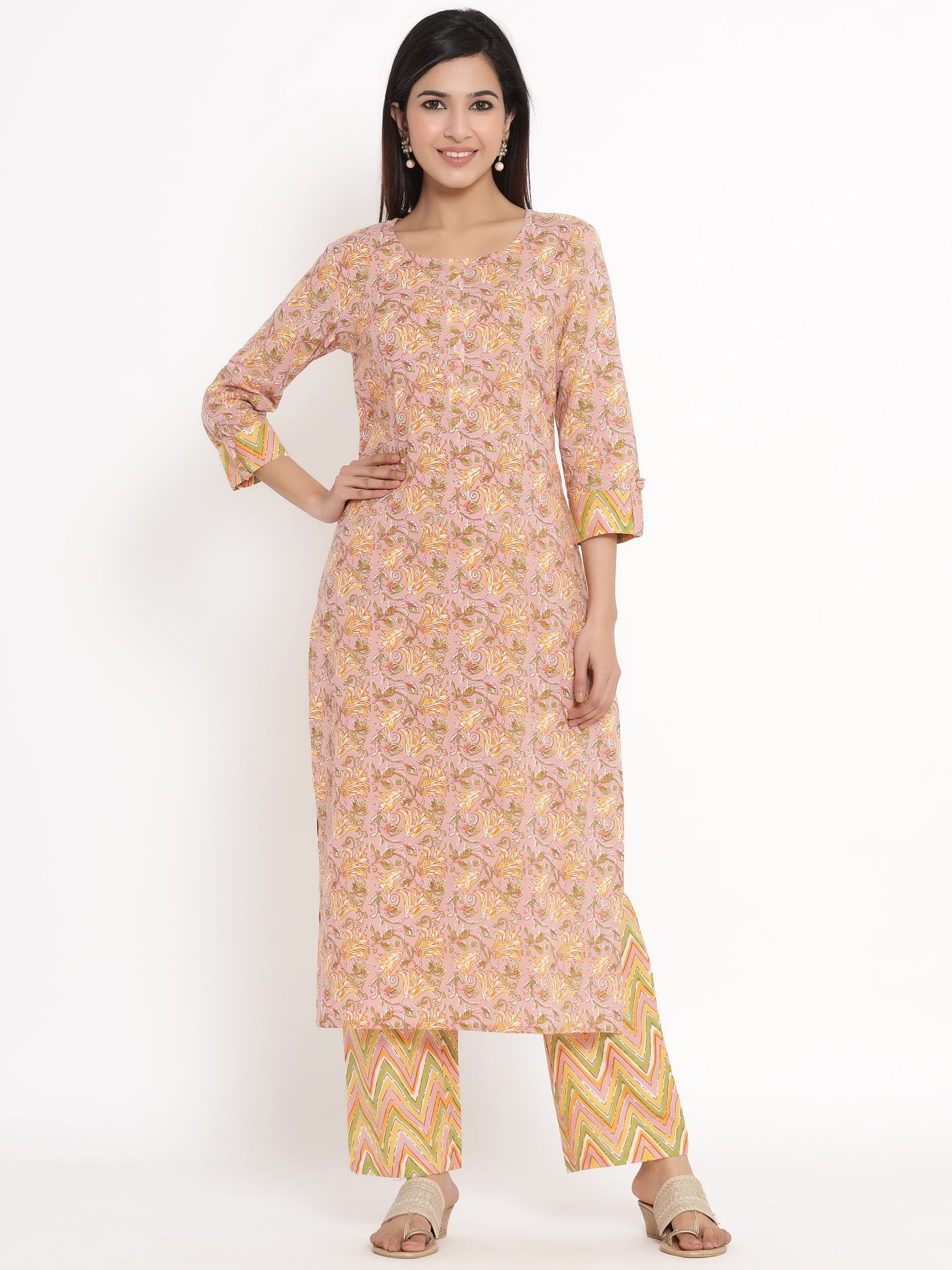 Zayla Floral Print Kurta, Trouser/Pant & Dupatta Set - A Perfect Blend of Tradition and Trend