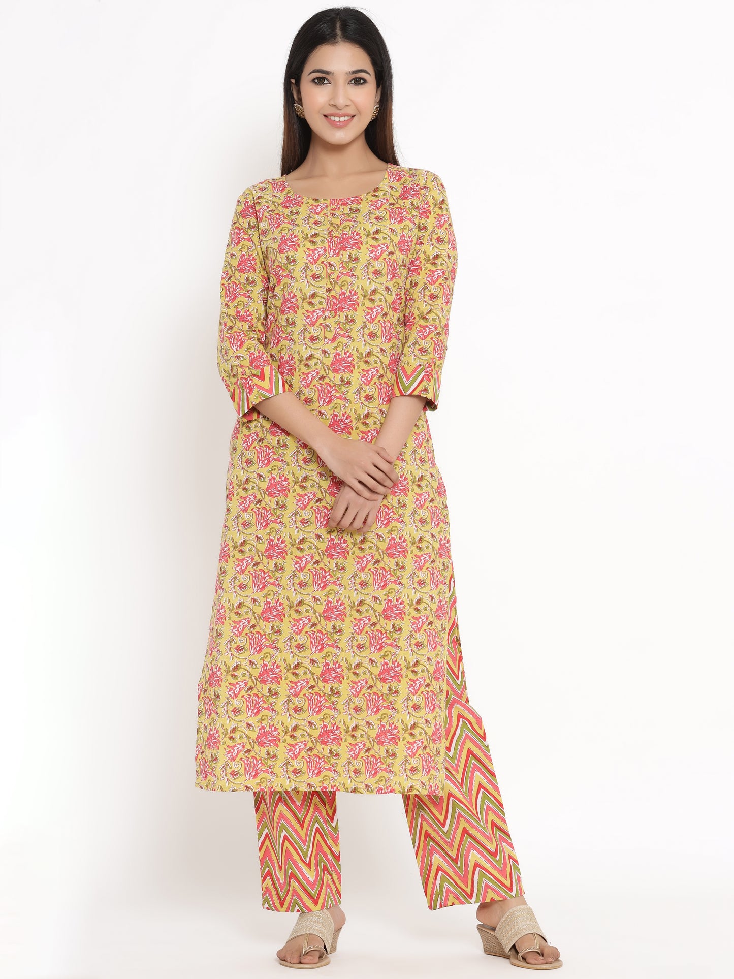 Zayla Floral Print Kurta, Trouser/Pant & Dupatta Set - A Perfect Blend of Tradition and Trend