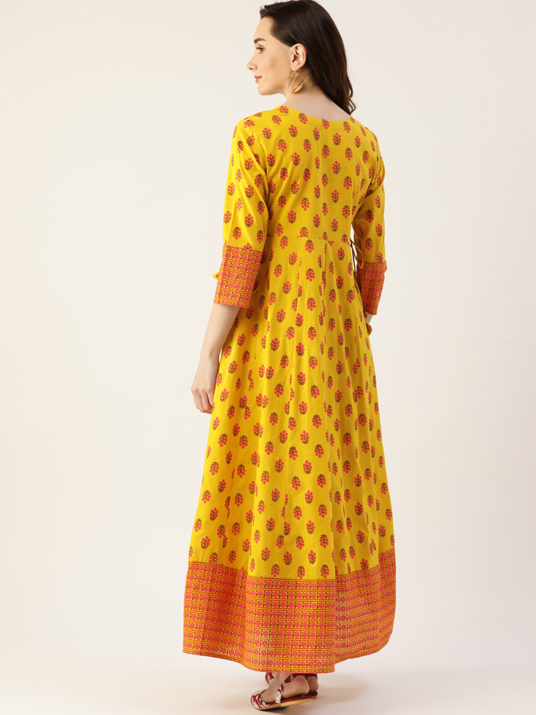 Zayla Women's Mustard Yellow Printed Rayon Kurta with Palazzo and Chiffon Dupatta - A Perfect Fusion of Comfort and Style