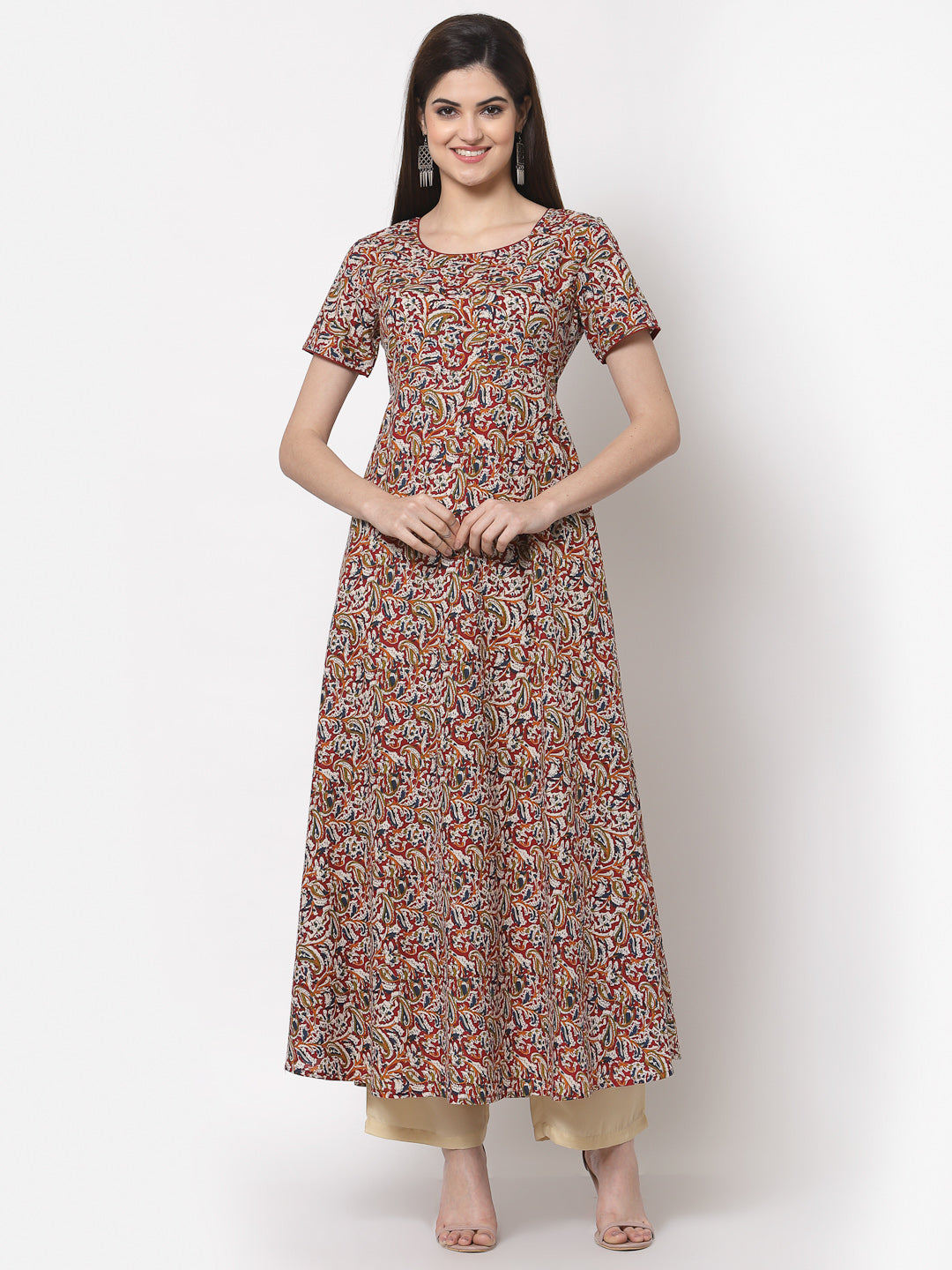 Zayla Indian Print Fit & Flare Dress - Effortless Style and Elegance