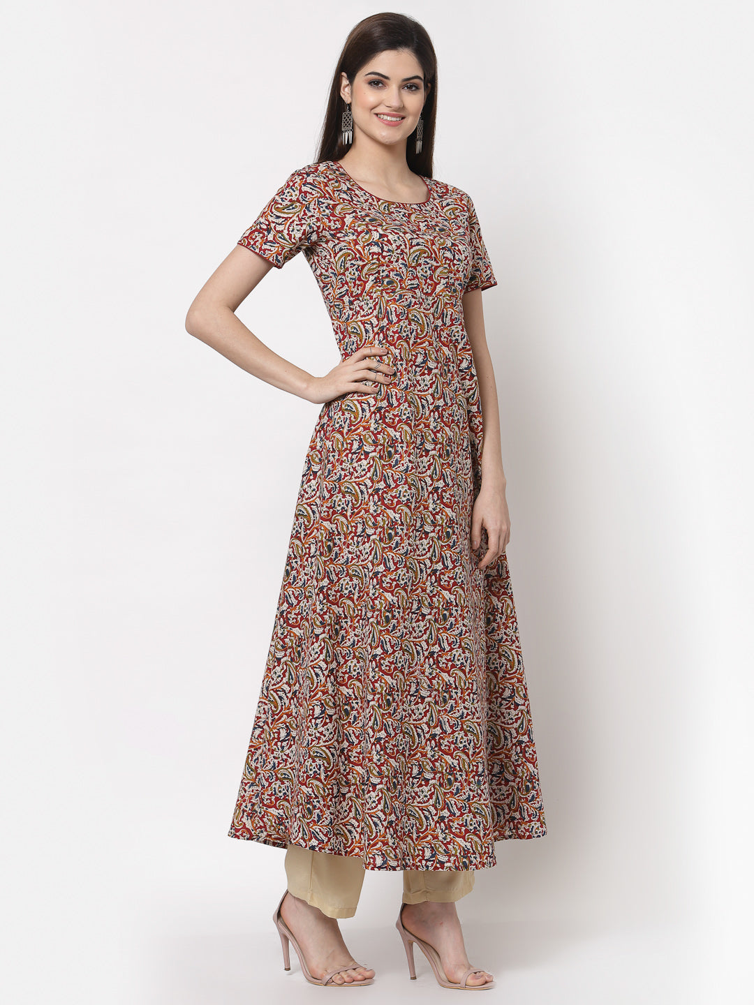 Zayla Indian Print Fit & Flare Dress - Effortless Style and Elegance