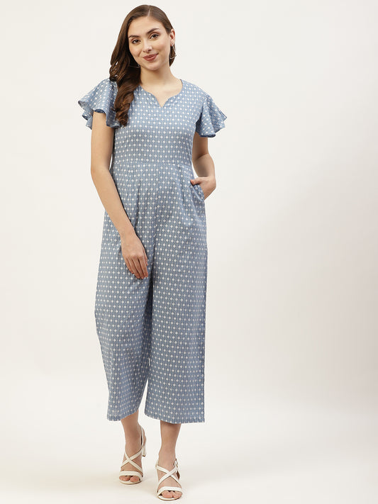 Zayla Geometric Print Jumpsuit with Insert Pockets - Style and Comfort Redefined